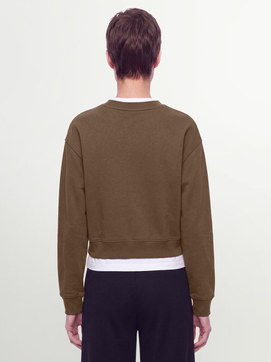 Felpa verde in misto cotone a girocollo regular fit_2