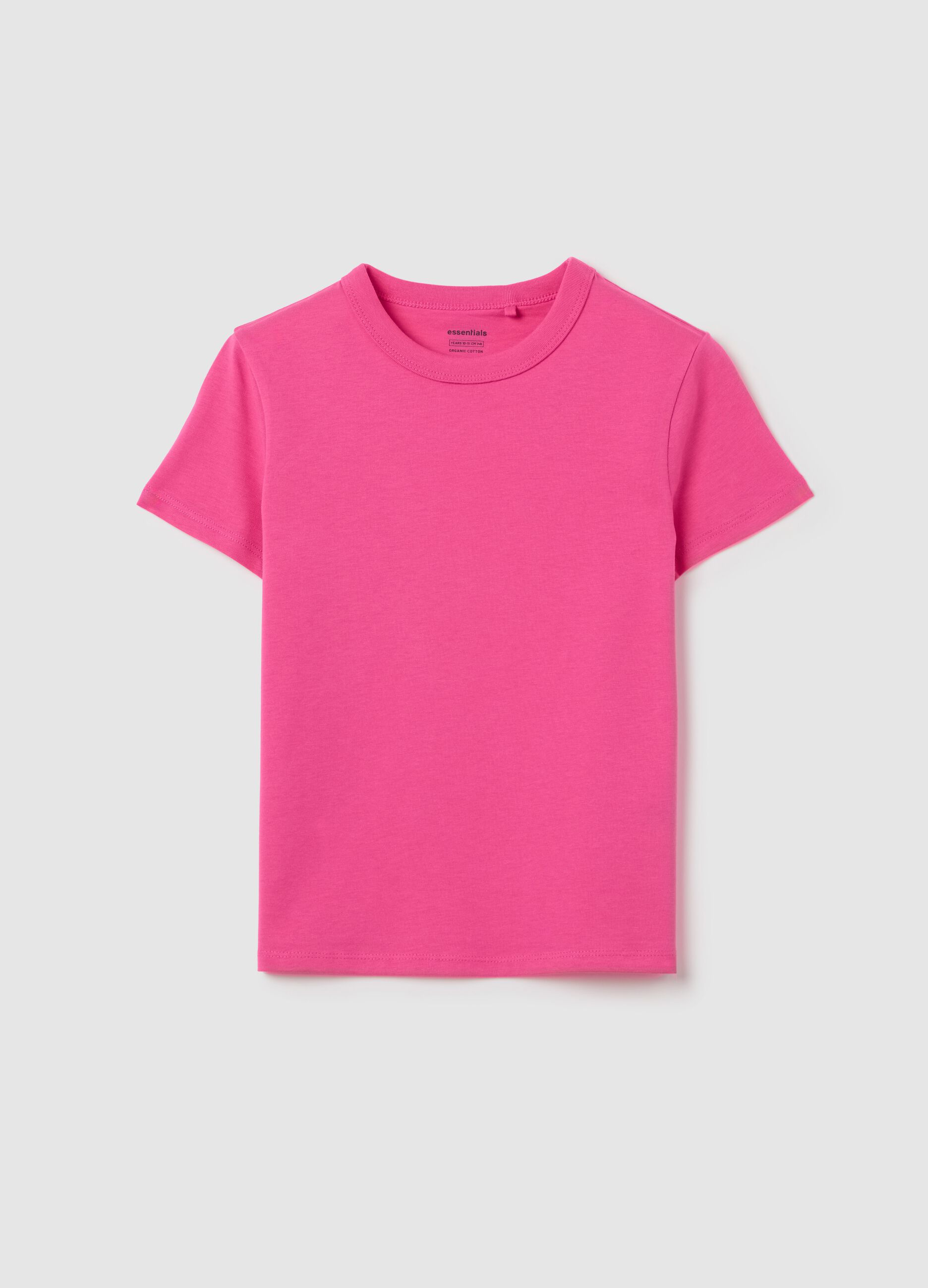 Girls’ pink regular-fit T-shirt in 100% cotton