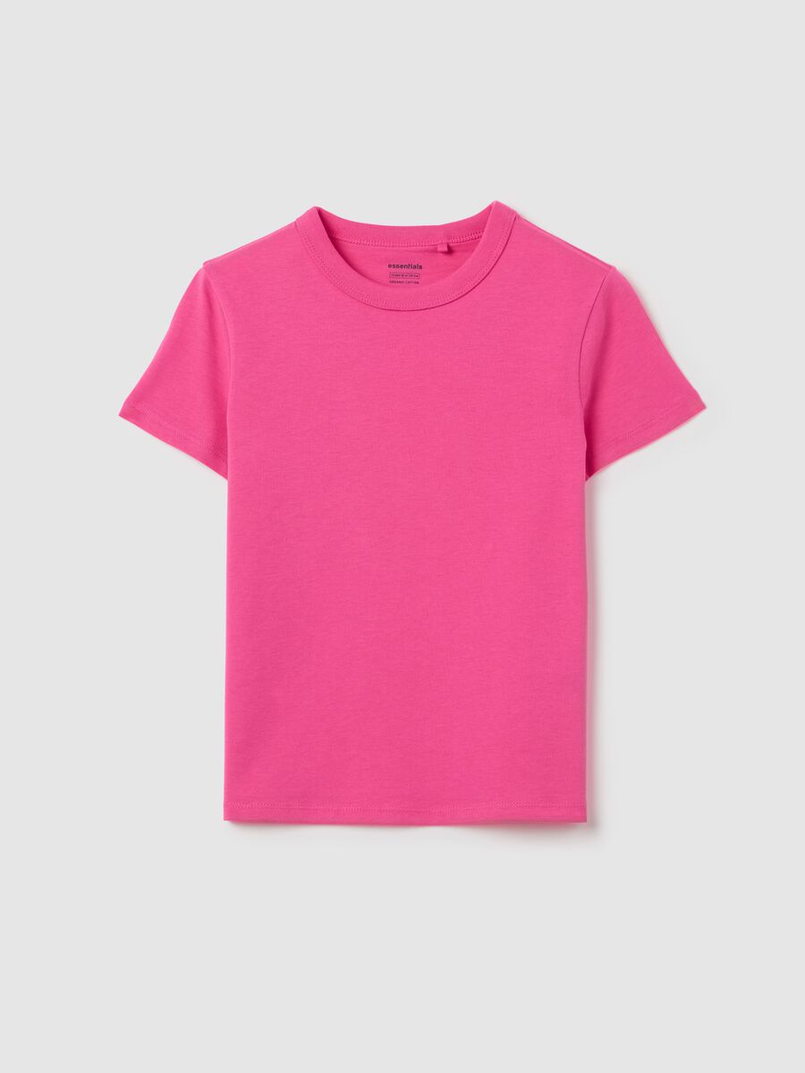 T-shirt da ragazza in puro cotone rosa regular fit_3