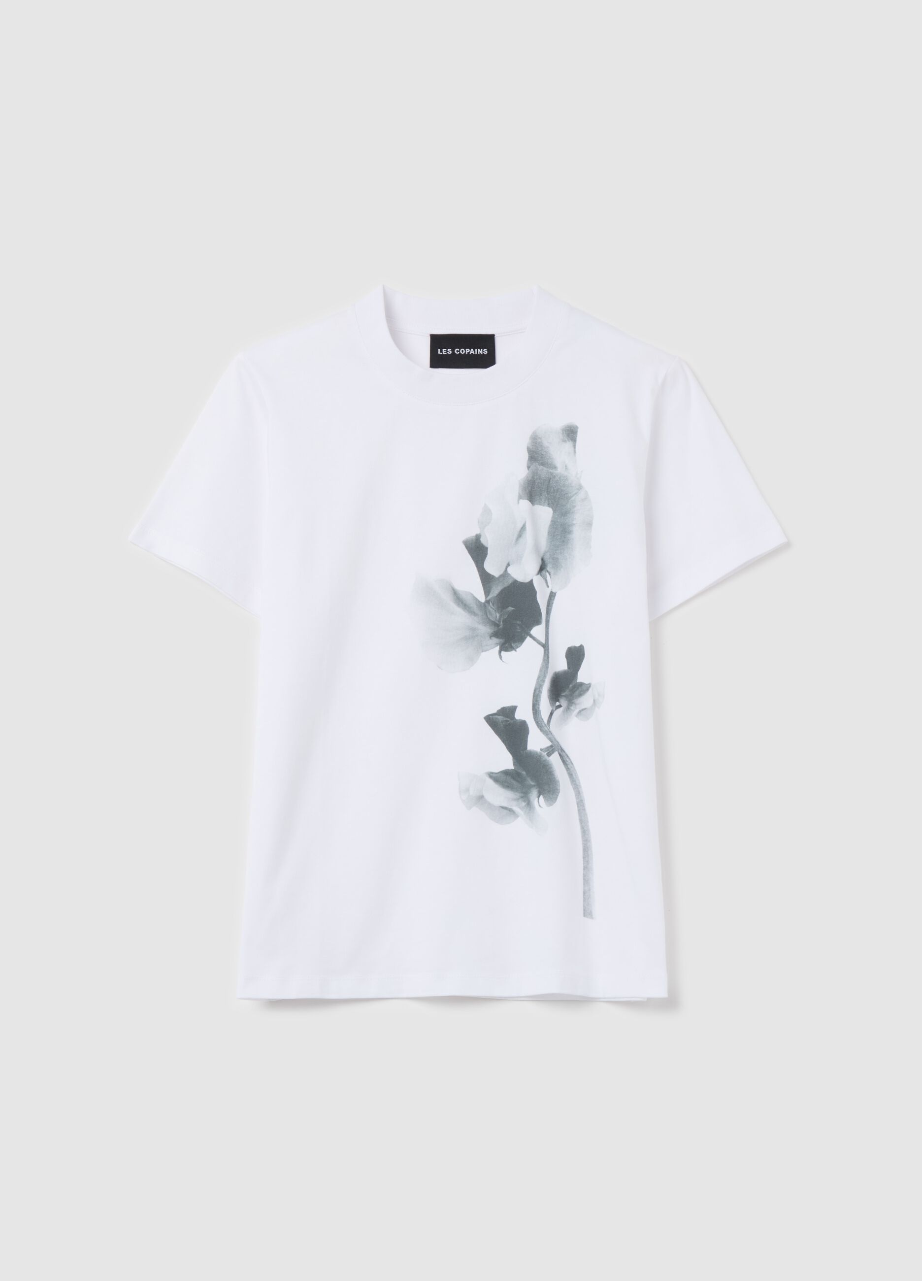 Cotton T-shirt with flowers print