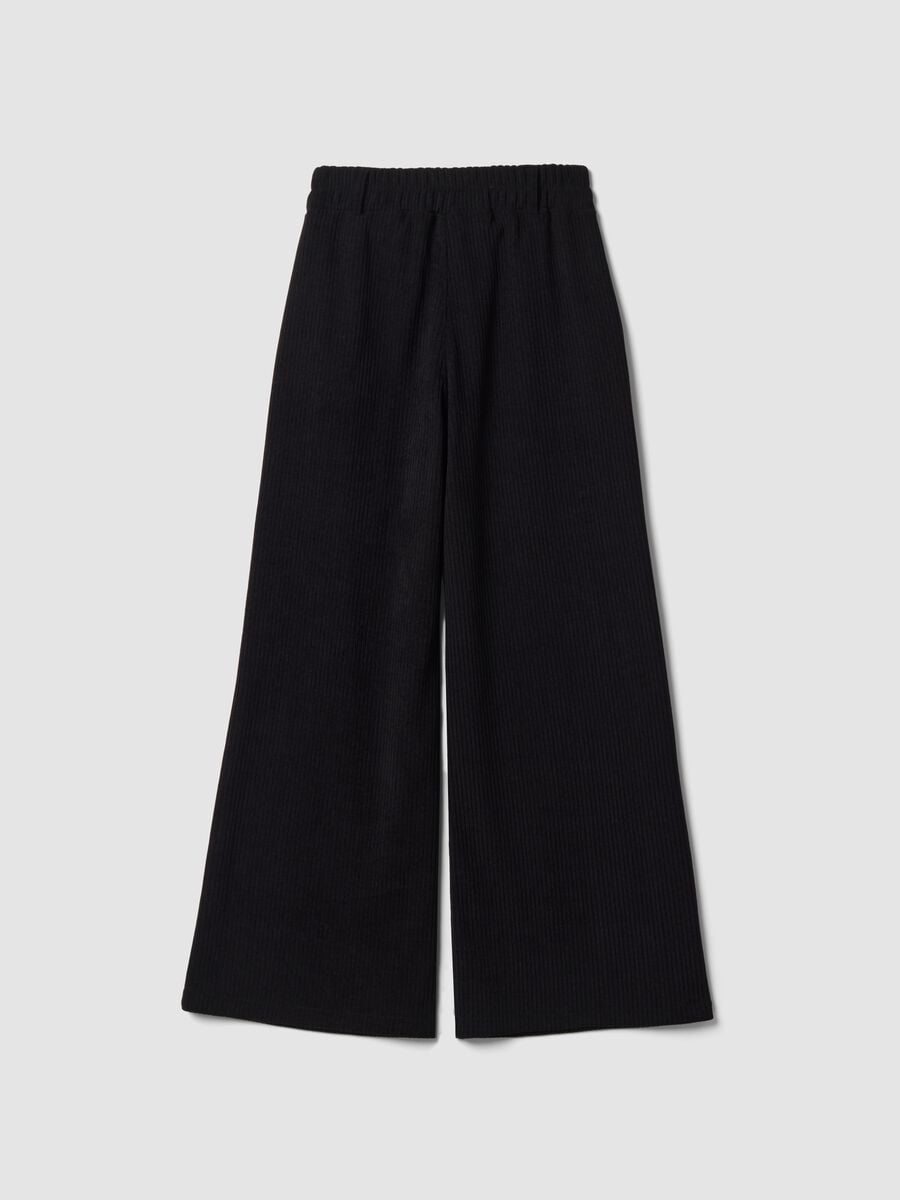 Pantaloni neri lunghi in tessuto elasticizzato regular fit_2