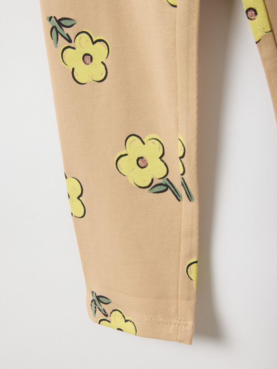 Girls' multicolour stretchy cotton skinny fit leggings with prints_3