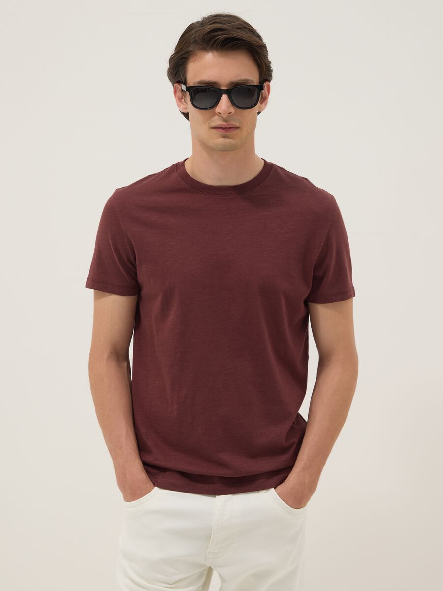 Brown pure cotton short sleeve t-shirt regular fit_1