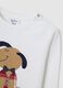 Boys' white cotton T-shirt regular fit with dog print_2