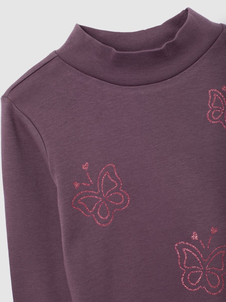 Girl's purple pure cotton regular fit sweater_2