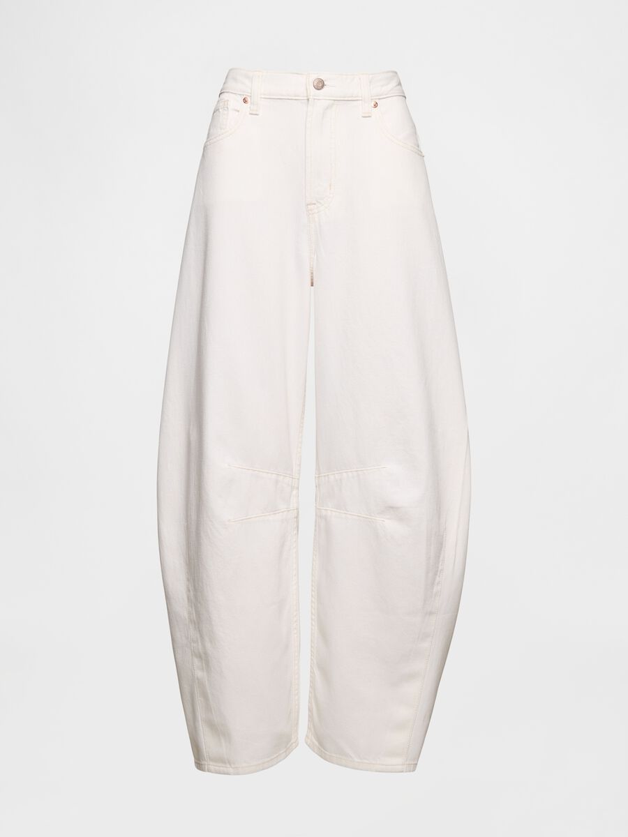 Pantaloni ampi bianchi in cotone_6