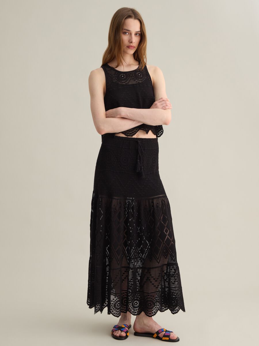 Black Crochet Vest Piombo_2