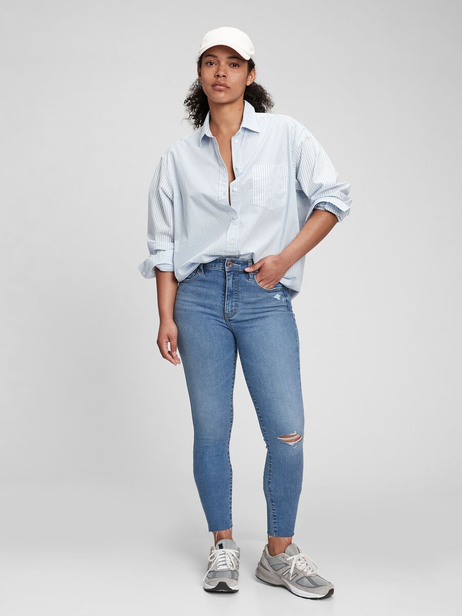 Jeggings a vita alta con strappi_0