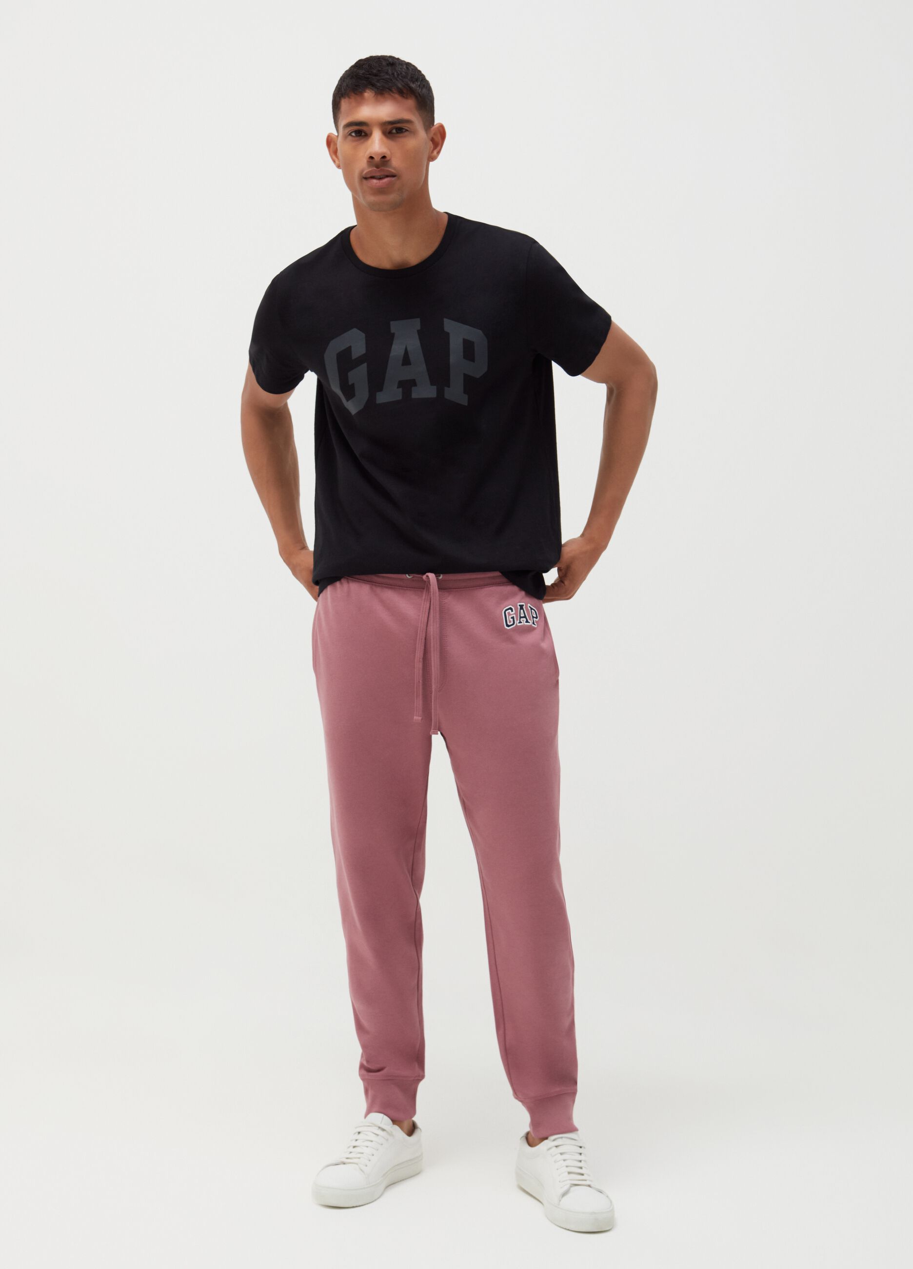 Joggers in felpa ricamo logo