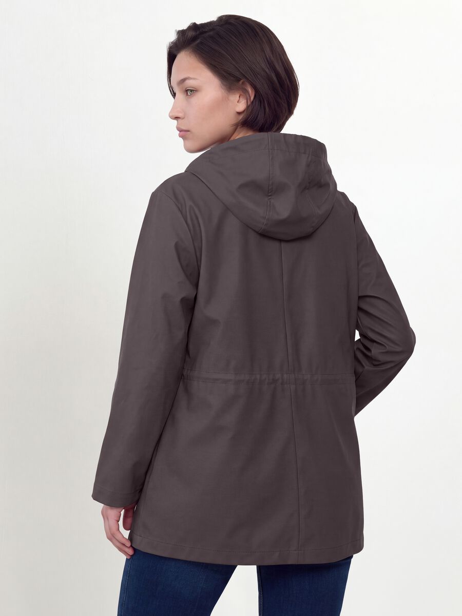 Purple rain jacket with hood, zip and popper fastening, regular fit_3