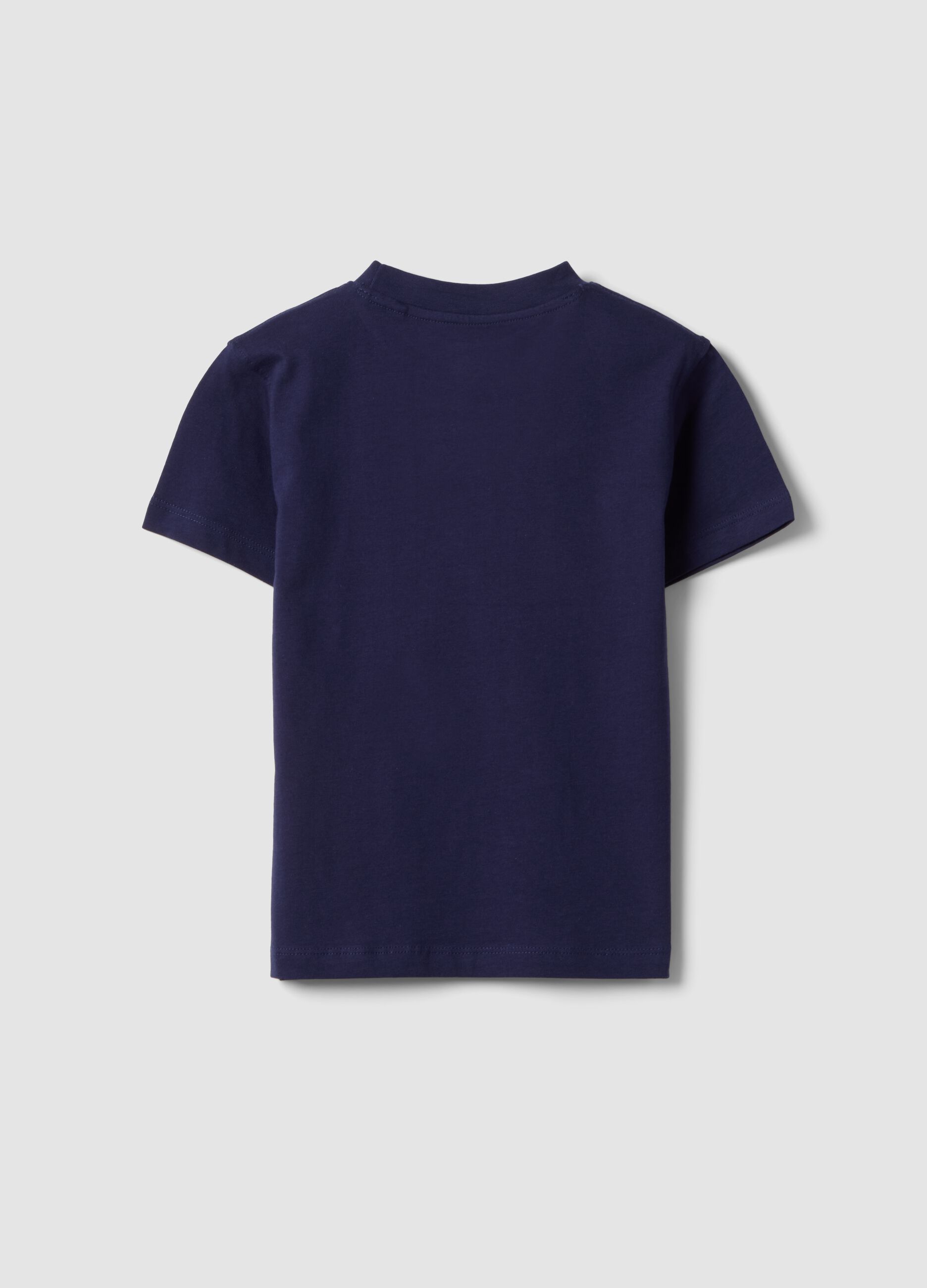 Blue pure cotton kids&rsquo; T-shirt with oversized fit