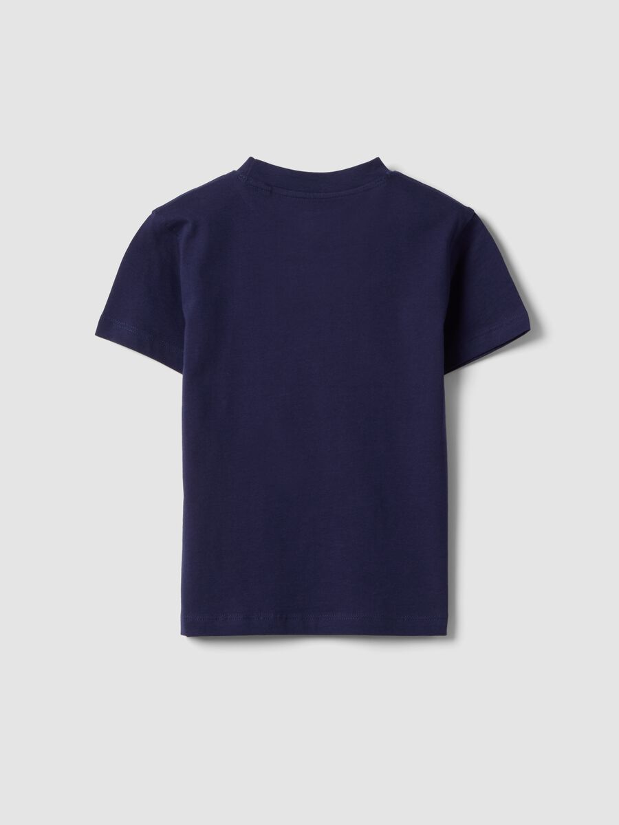 Blue pure cotton kids&rsquo; T-shirt with oversized fit_1