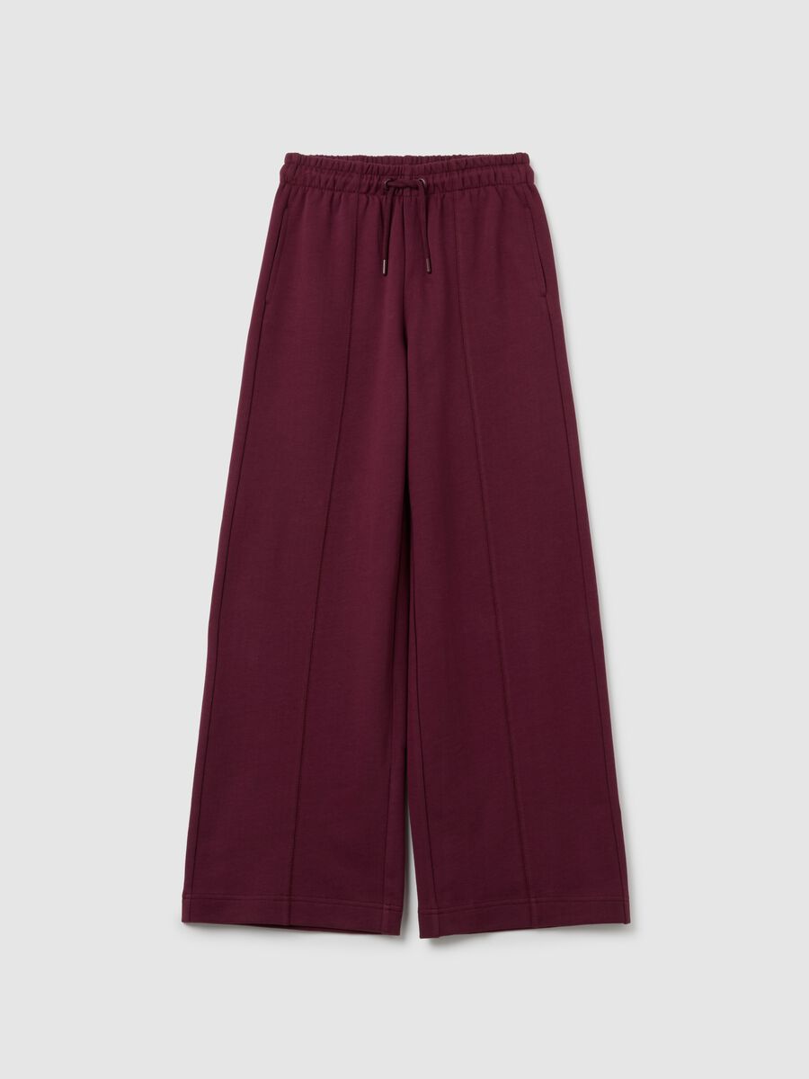 Girls' trousers in pure purple cotton regular fit_0