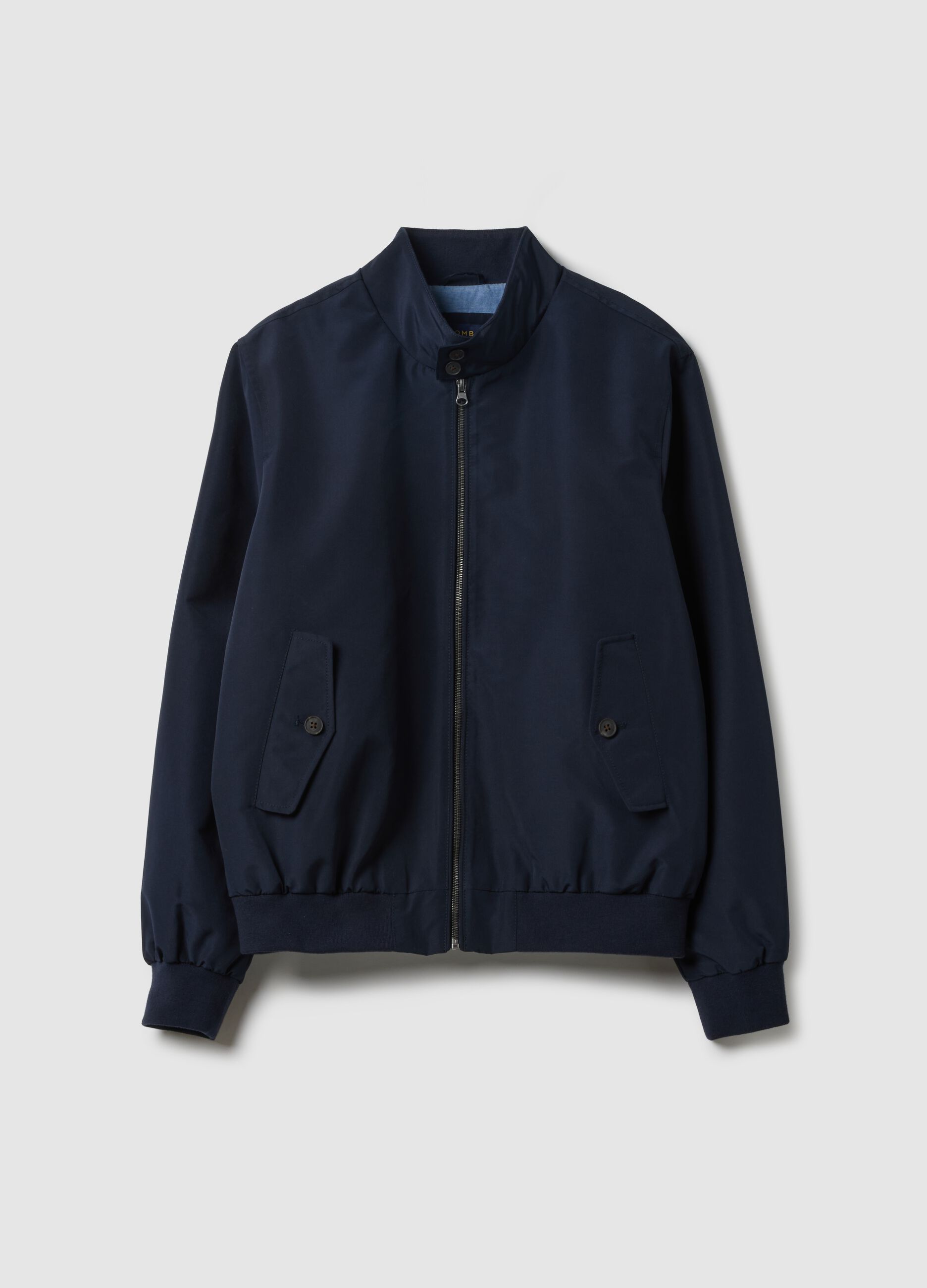 Regular fit blue jacket with zip