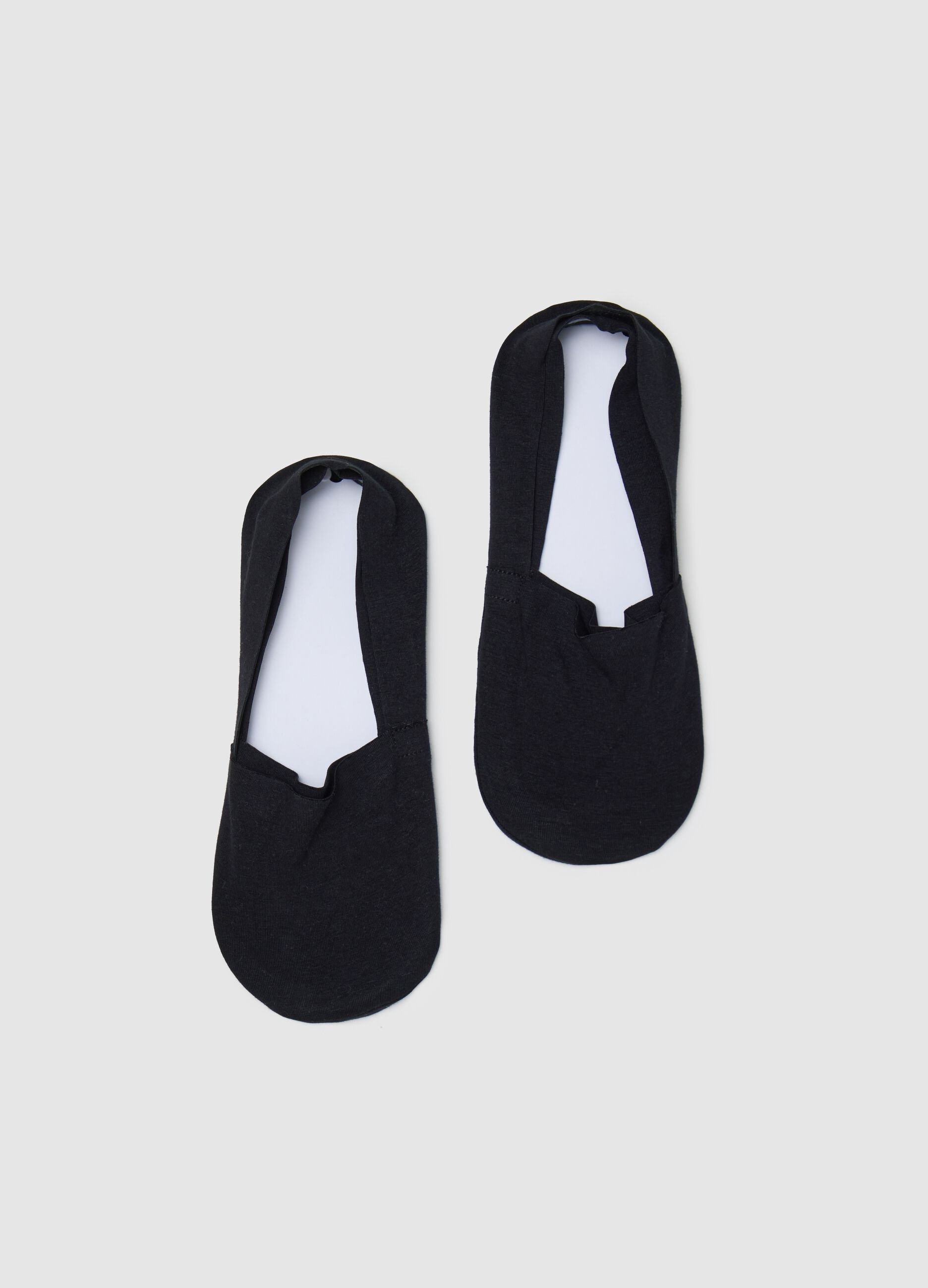 Two-pack black shoe liners in stretch cotton