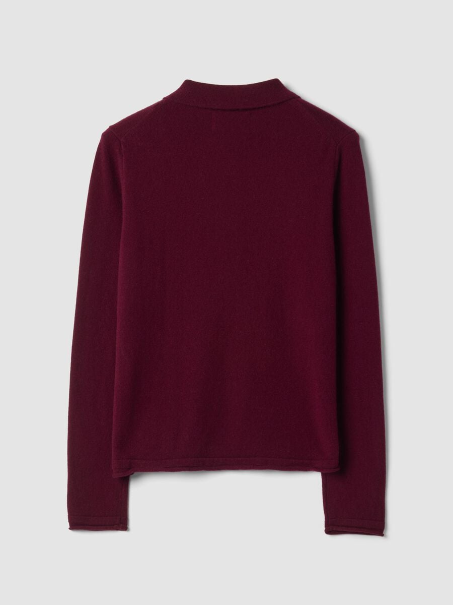 Red pure cashmere polo-collar jumper, regular fit_1