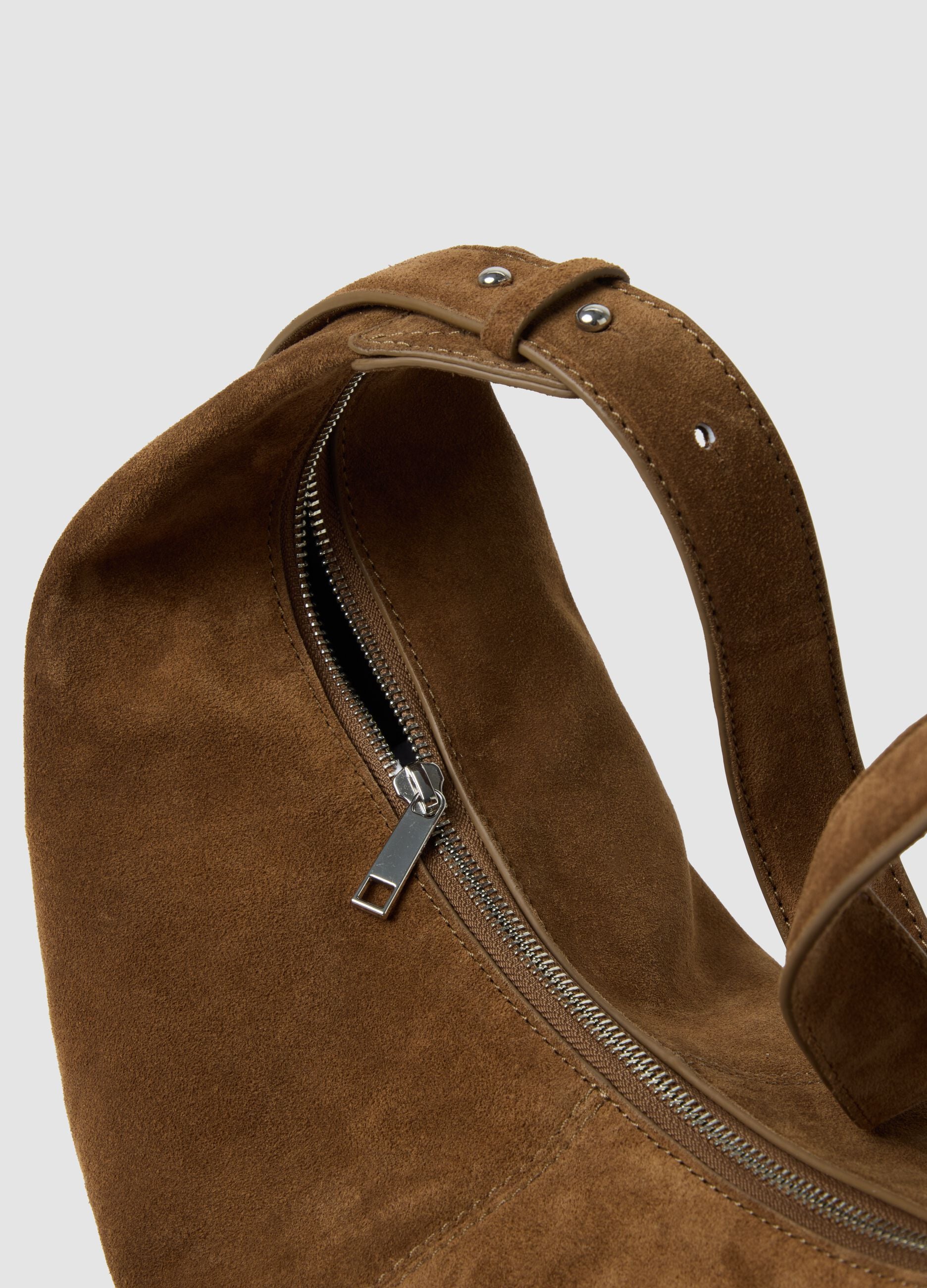 Brown genuine leather shoulder bag
