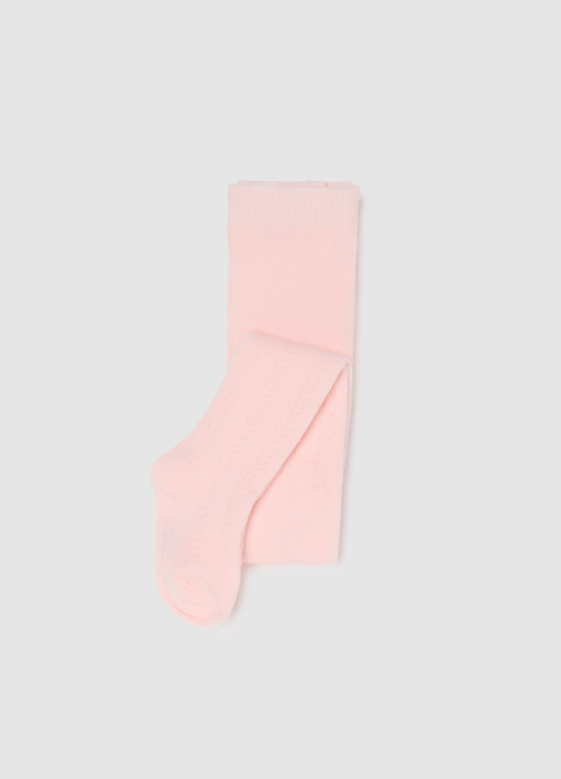 Pink cotton stretch tights