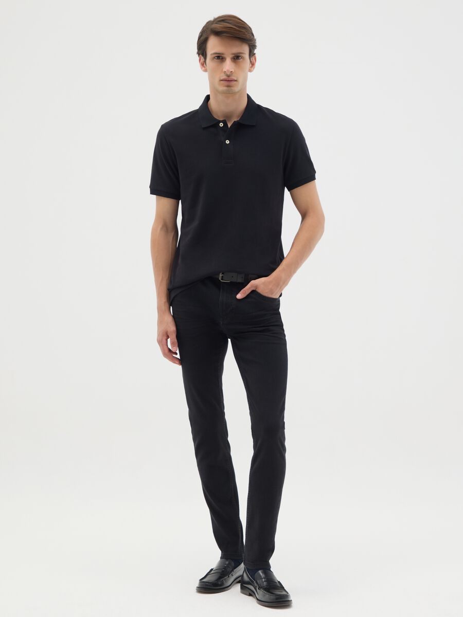 Men's Super Skinny Black Denim Jeans_0