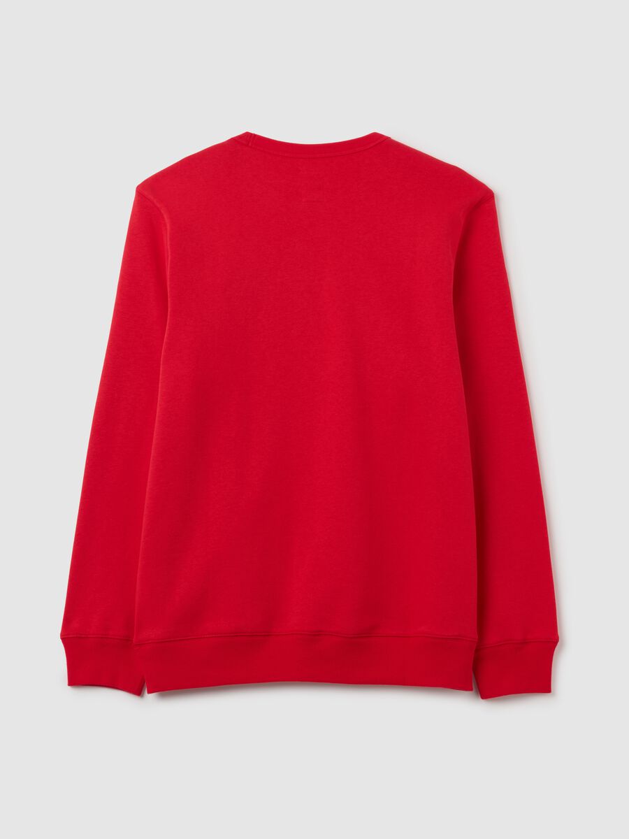 Round-neck sweatshirt with logo patch and embroidery_2