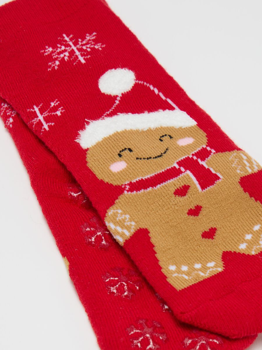Slipper socks with gingerbread biscuit design_2