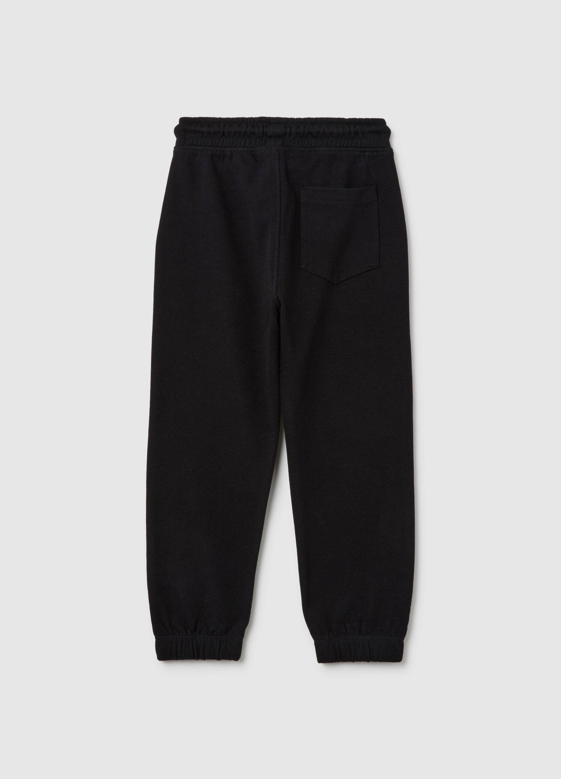 Kids' black pure cotton regular fit trousers