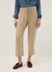Beige Pure Viscose Jogger Trousers Regular Fit_1