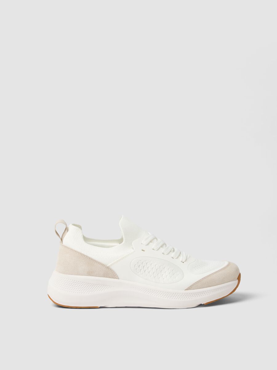 Sneakers sportive bianche e beige_0