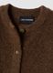 Brown stretchy wool and alpaca crew-neck cardigan_1