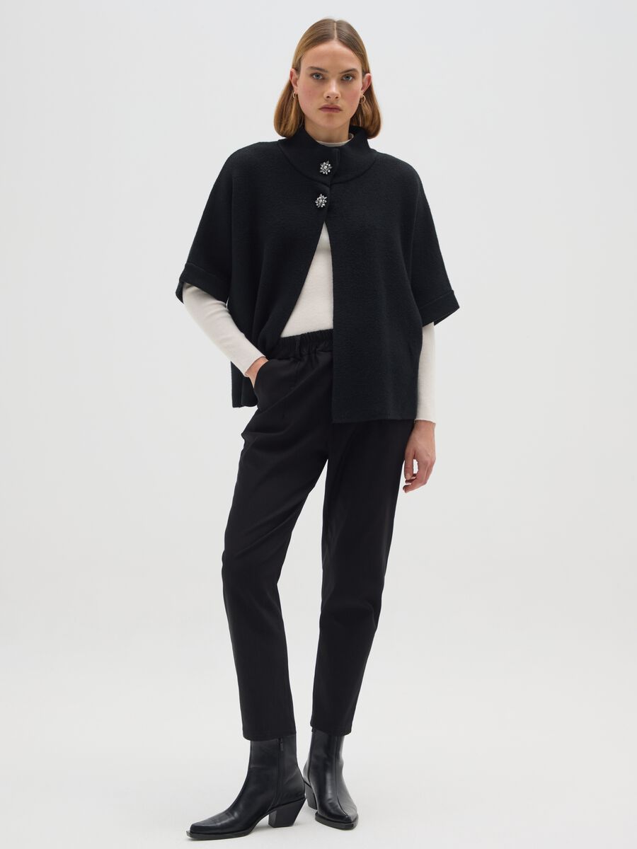 Blazer nero regular fit con bottoni_1