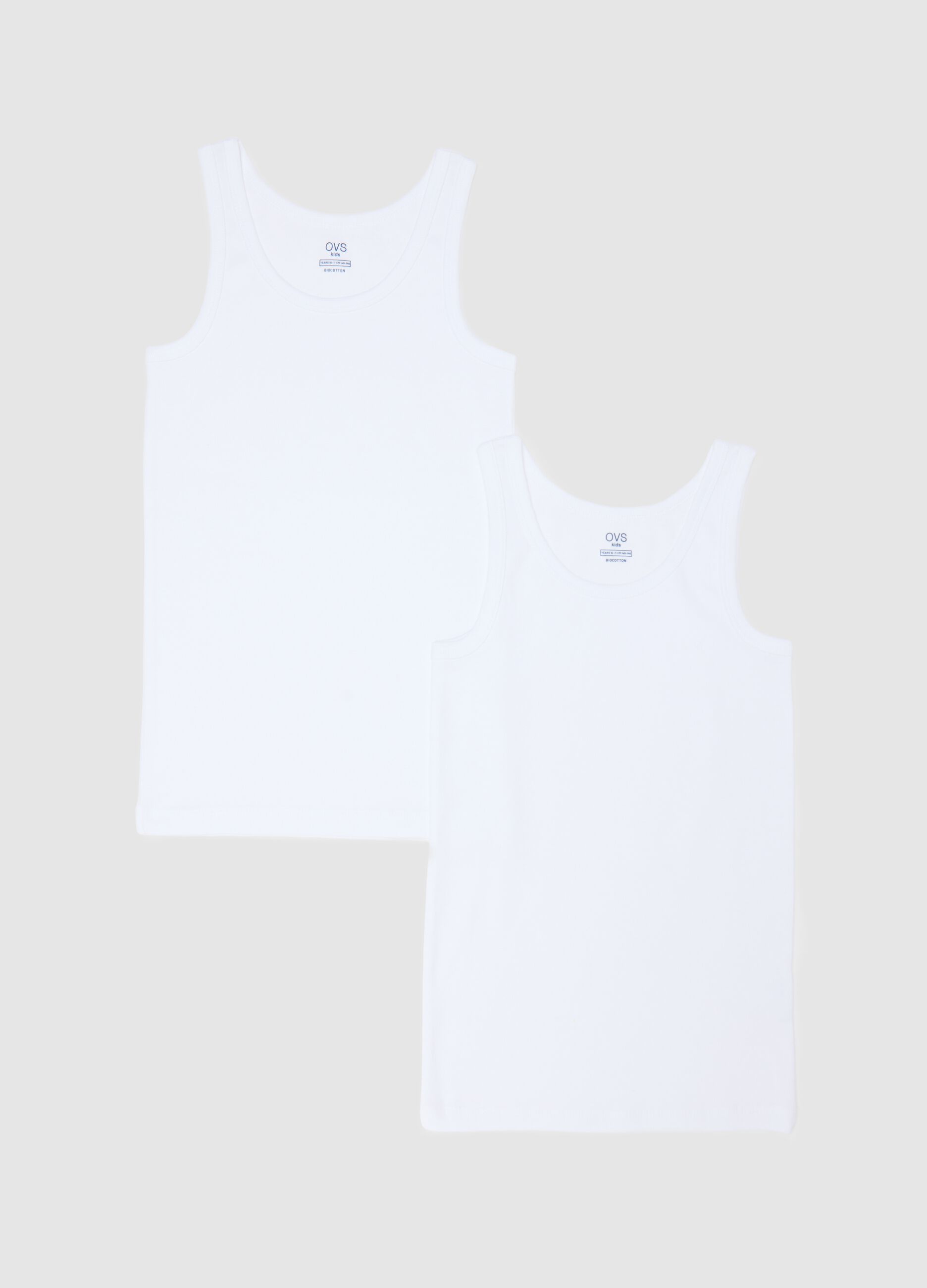 Bipack di canottiere da bambino in puro cotone bianche regular fit