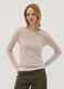 Beige cotton-blend crew-neck T-shirt_1