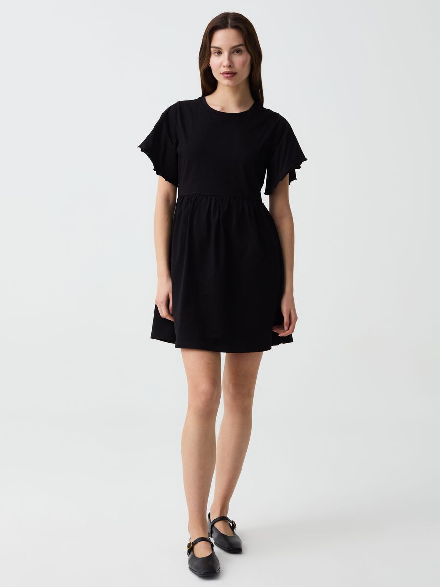 Essential short dress with butterfly sleeves_0