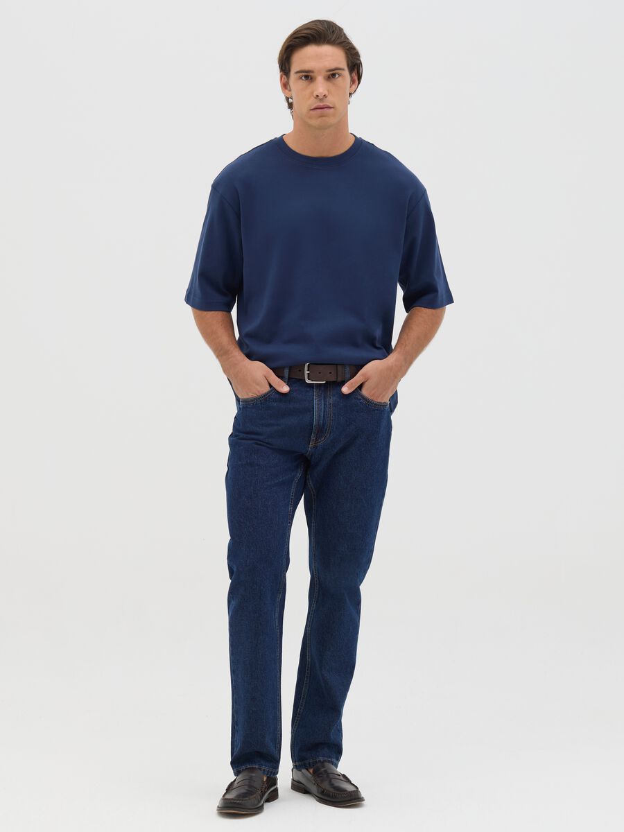 Pure Cotton Short Sleeve Blue T-shirt_1