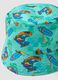 Children's light blue pure cotton hat with prints_1