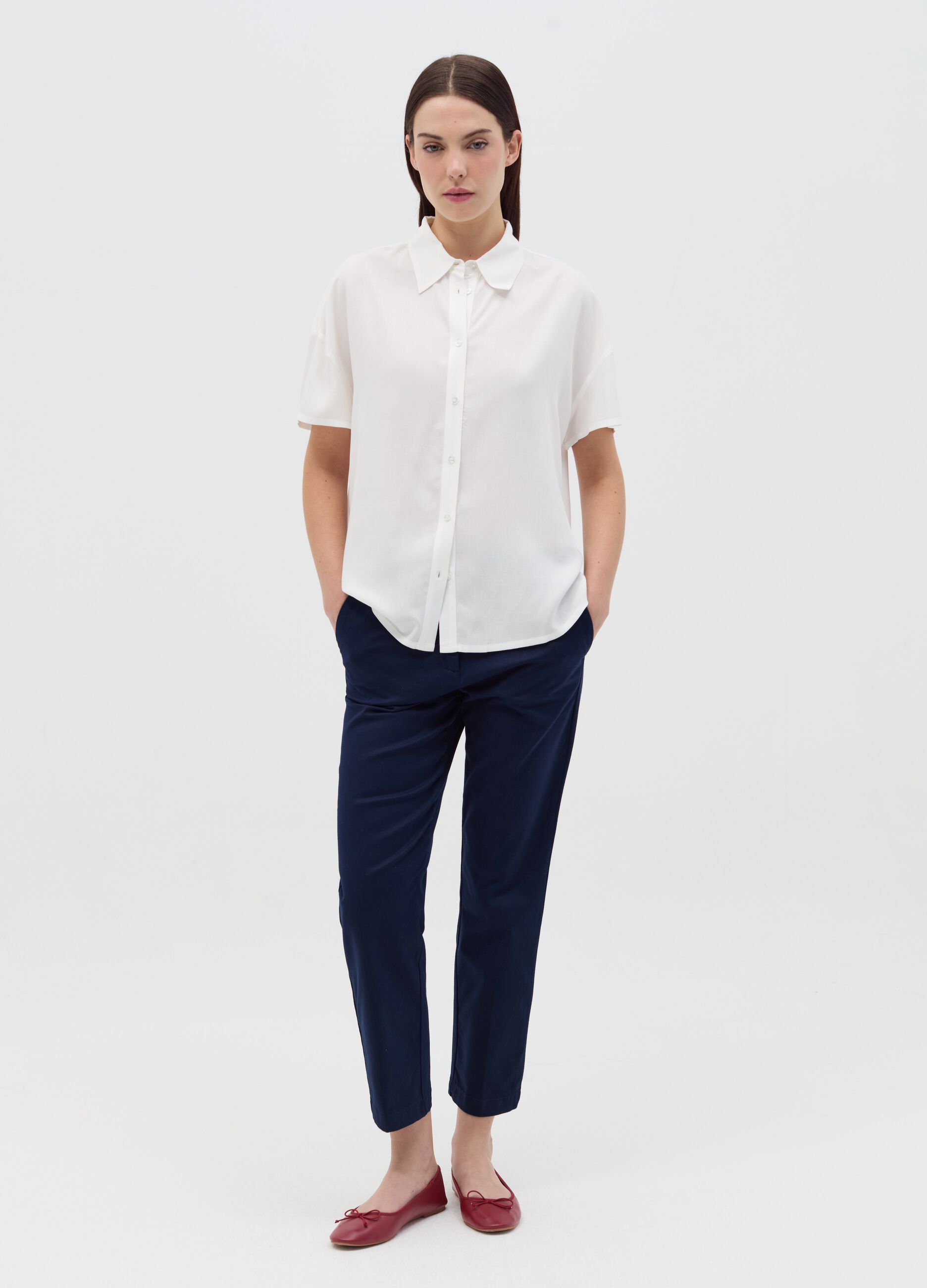 Camicia in viscosa a maniche corte