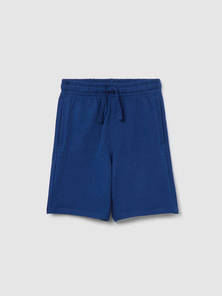 Short blue trousers in 100% cotton_3