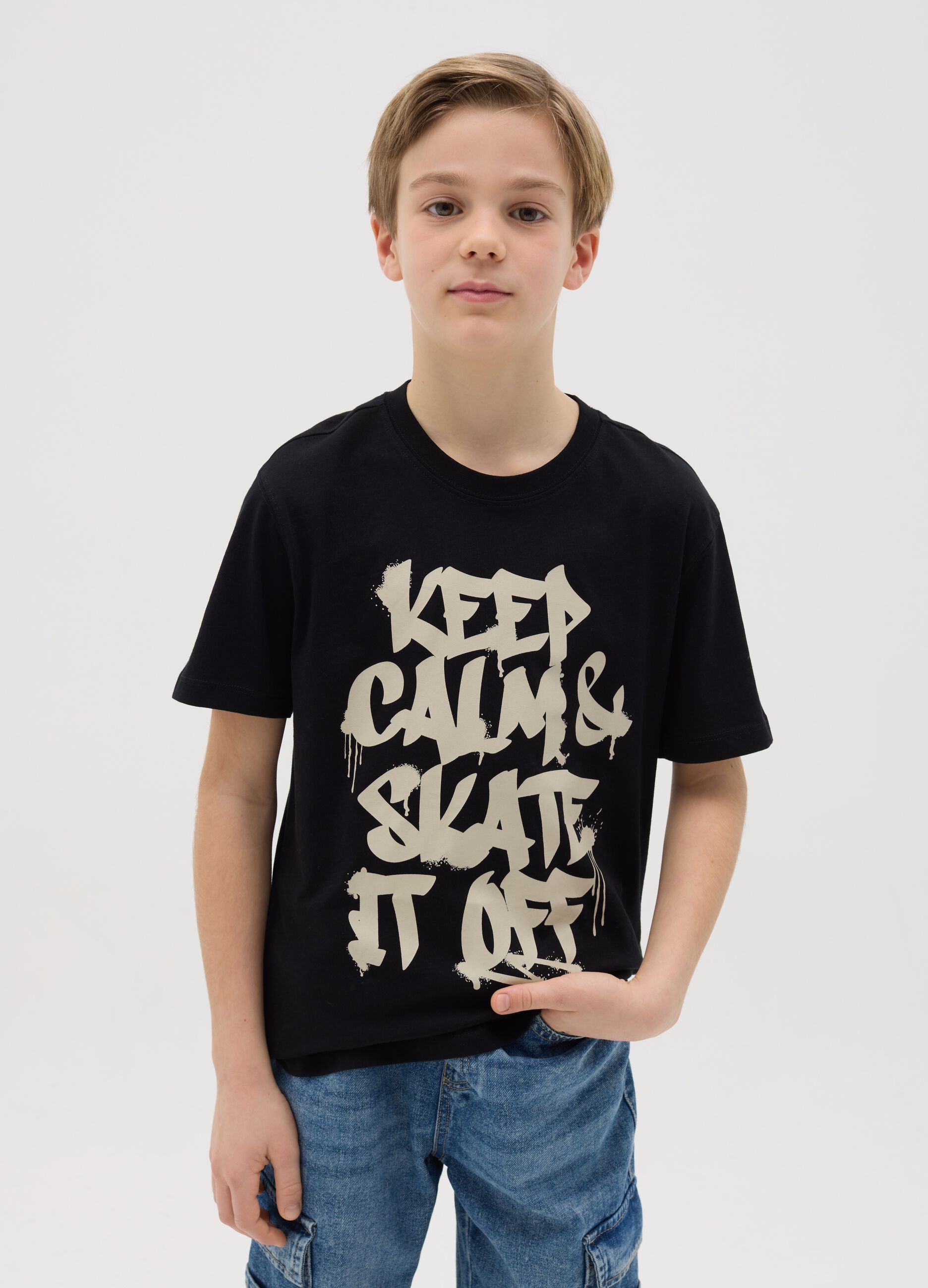 Cotton T-shirt with print
