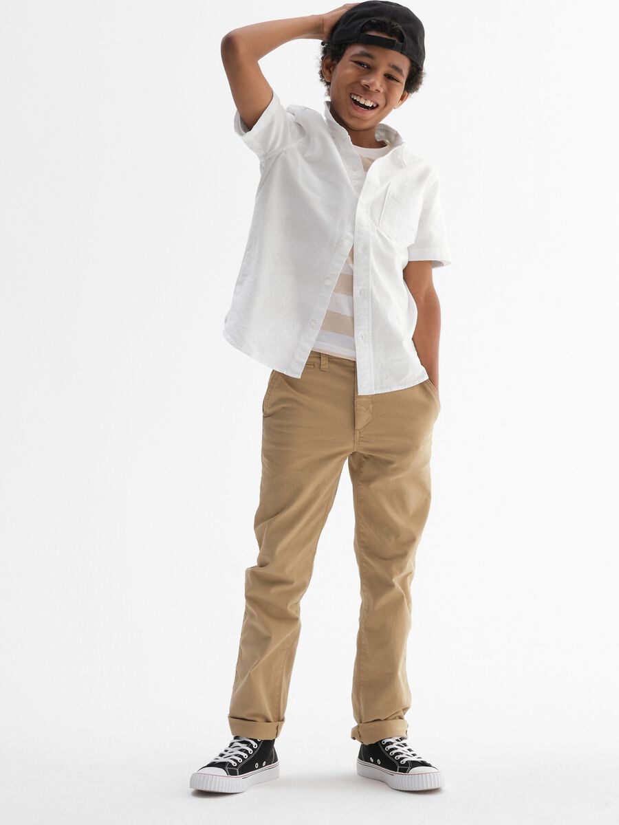 Short-sleeved shirt in Oxford cotton_0
