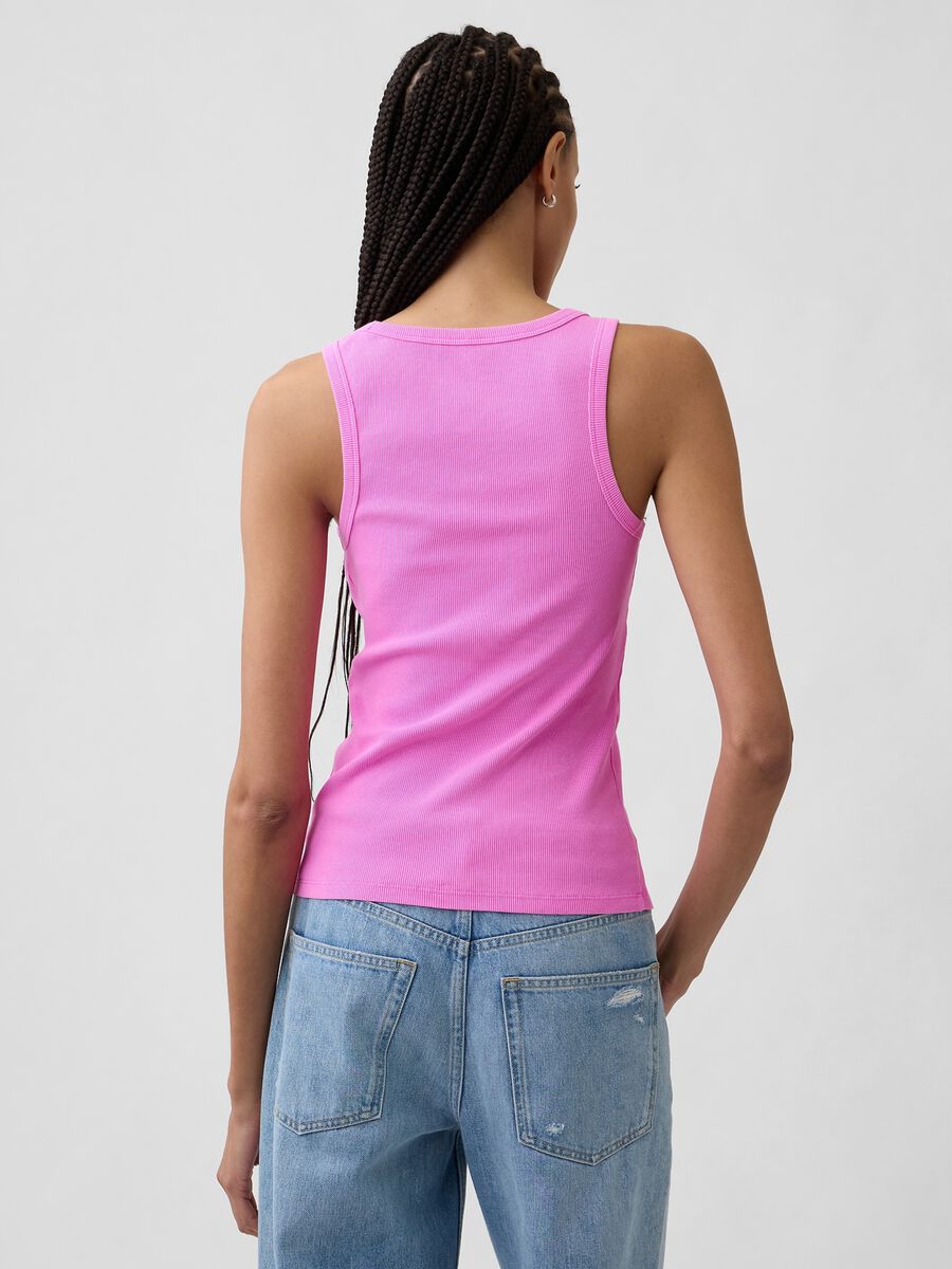 Ribbed stretch cotton tank top_1