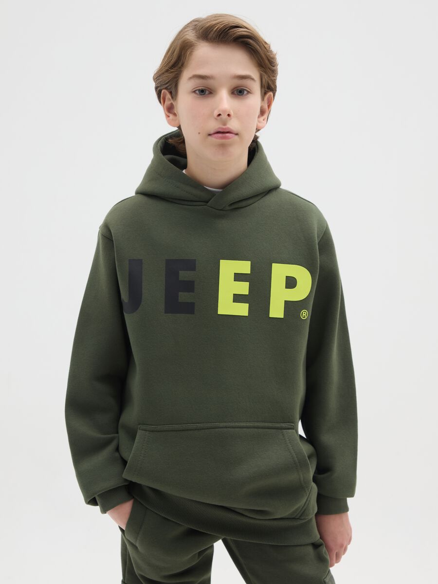 Green Cotton Blend Kids' Sweatshirt Regular Fit_0