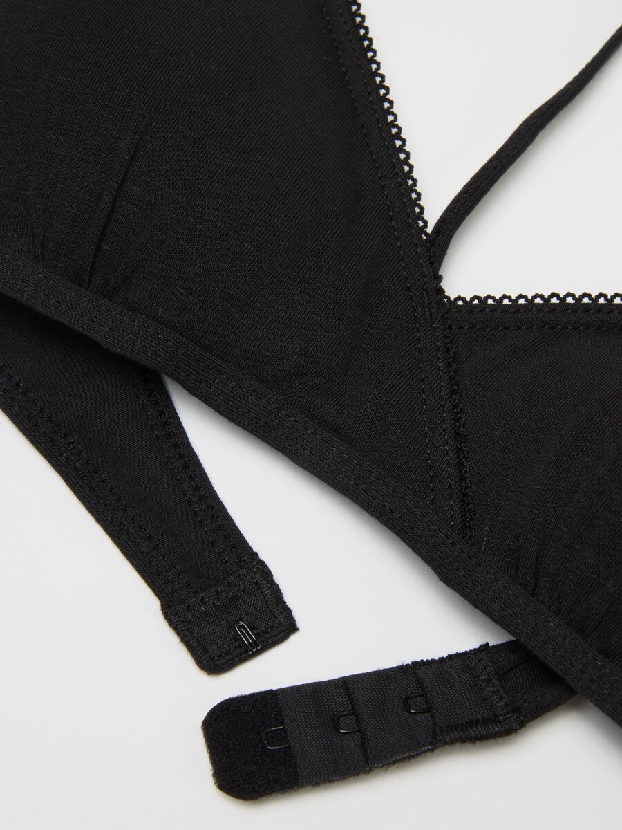 Girls' black triangle cotton blend regular fit bra_2