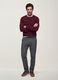 Grey slim-fit stretch viscose twill chino trousers_0