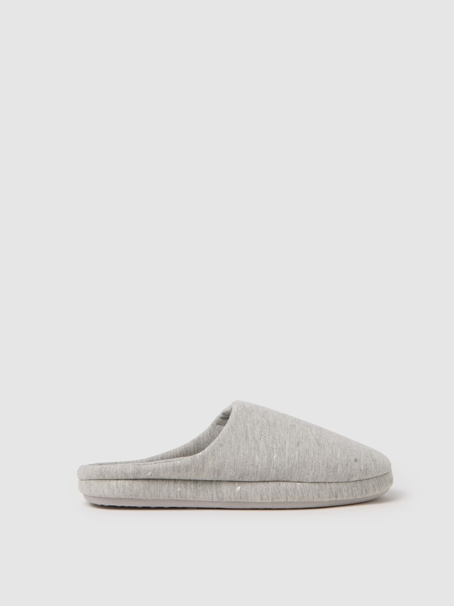 Women's slippers in grey mixed fabric_0