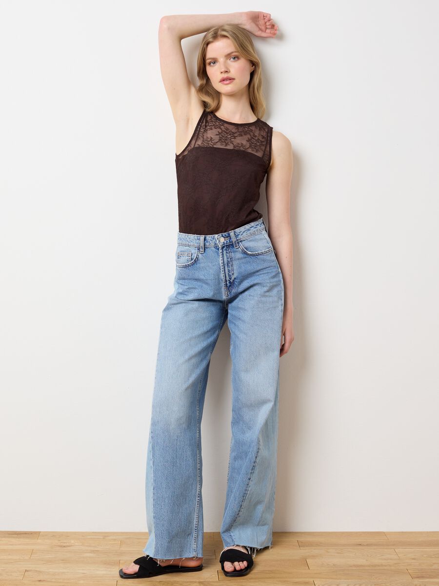 Women's brown lace bodysuit regular fit_2