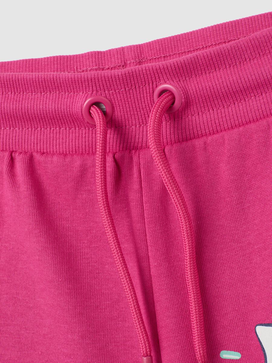 Shorts da bambina in puro cotone rosa regular fit_2