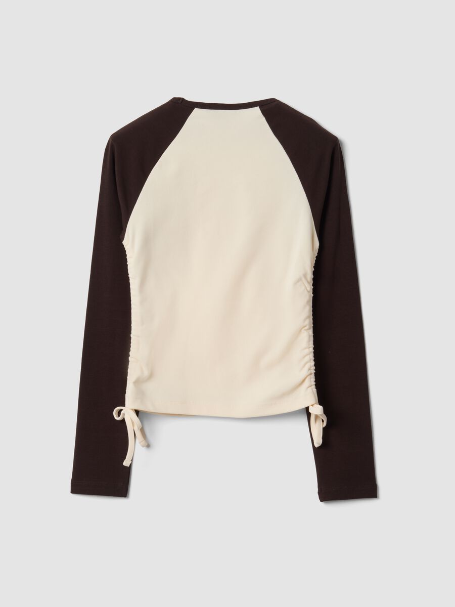 Beige stretch cotton crew-neck T-shirt_2