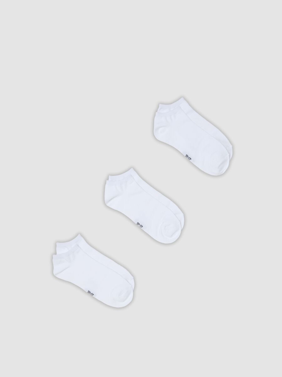 3-pack of white sports ankle socks in stretch fabric_0