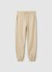 Beige jogger trousers for boys in pure organic cotton regular fit_3