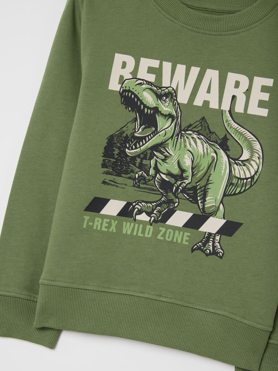 Multicolour tracksuit with dinosaur print for kids in pure cotton regular fit_2